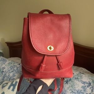 Vintage Coach 9960 Red Daypack Backpack